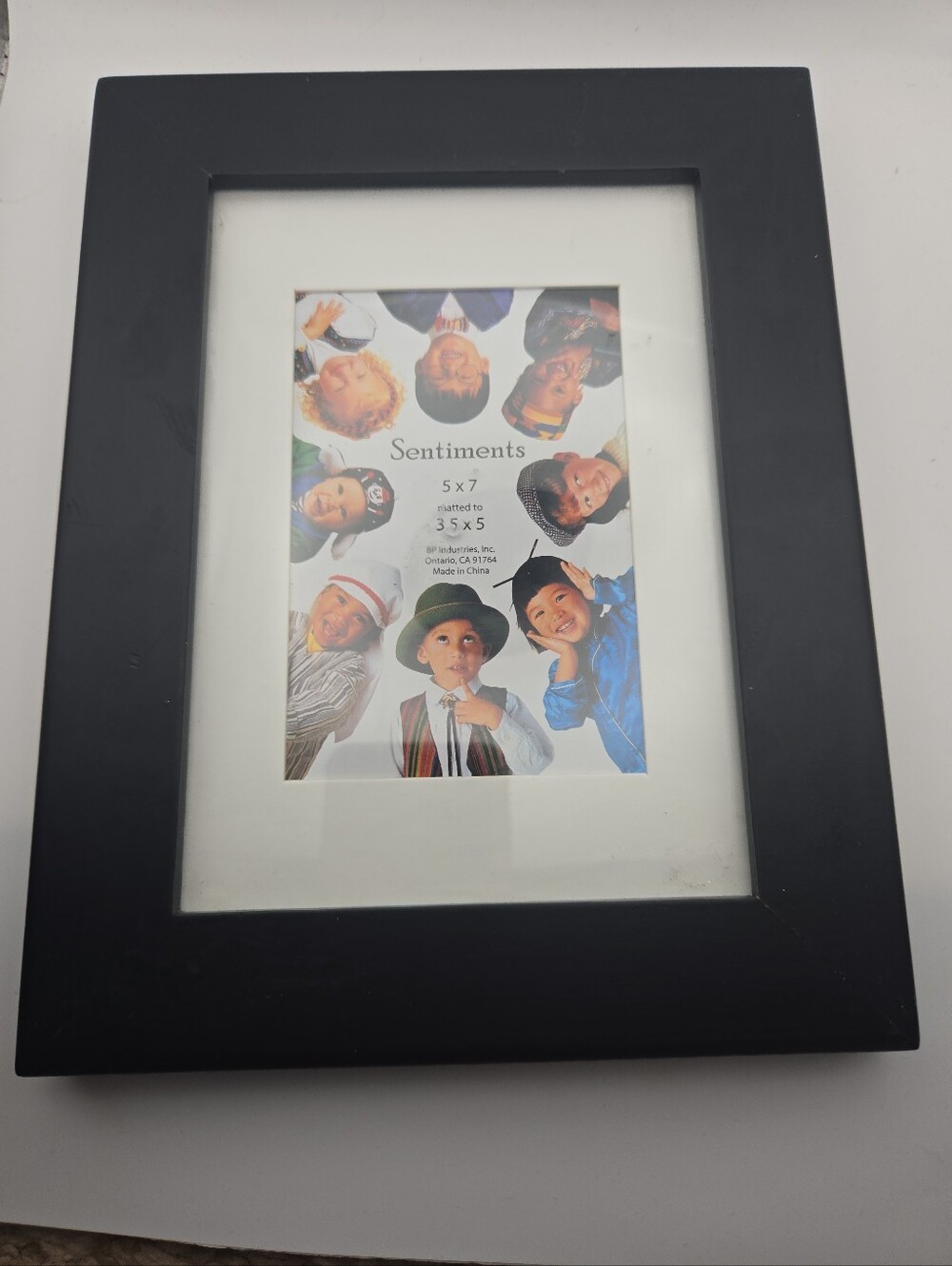 Matte Black Wood 5x7 Picture Frame with White Mat